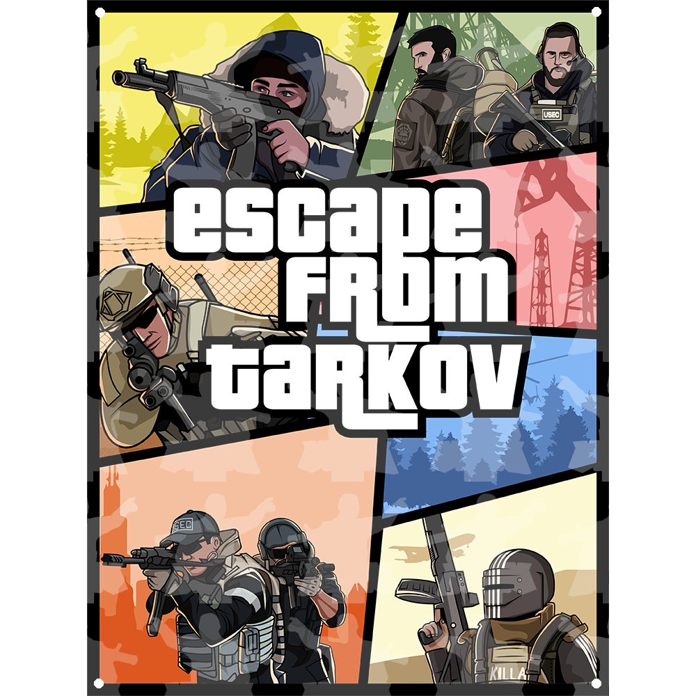 Escape From Tarkov Grand Theft Auto Art Style EFT GTA Portrait Poster